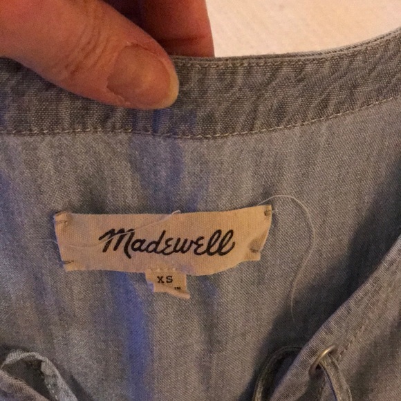 Madewell sleeveless denim with lace up - Picture 3 of 3